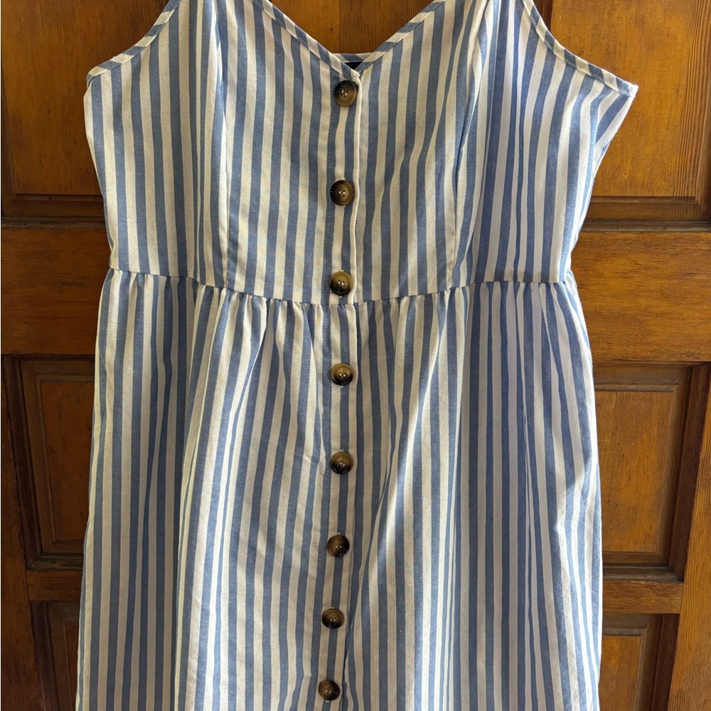 SHEIN Blue and White Striped Casual Dress
